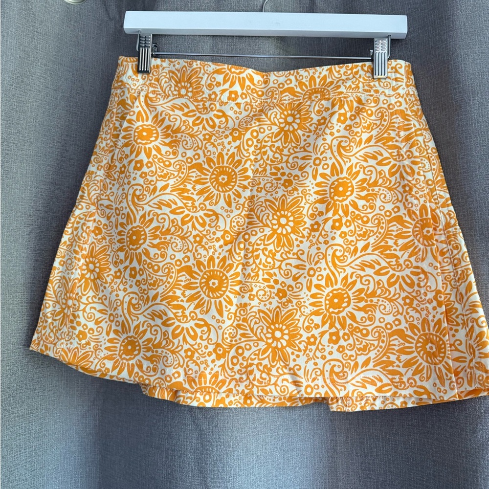 Rip Skirt short yellow-orange and white